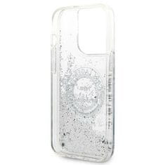 Karl Lagerfeld KLHCP14XLCRSGRS hard silikonové pouzdro iPhone 14 PRO MAX 6.7" silver Liquid Glitter RSG