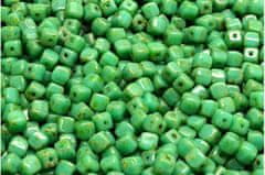 Kraftika 40 ks picasso green cube seed cube beads české sklo 4mm