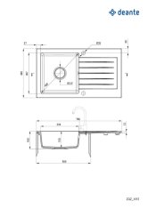 Deante Zorba grafit - granitový dřez s odkapávačem (ZQZ_2113)