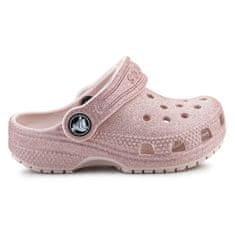 Crocs Dřeváky růžové 22 EU Classic Glitter Clog