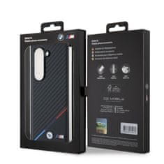 Bmw Zadní kryt M PU Carbon Tricolor Stripe MagSafe pro Samsung Galaxy Z Fold 6 Black