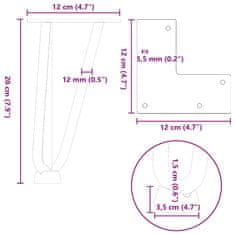 Vidaxl Stolové nohy do vlásenkovými 4ks antracitová 20cm masivní oceli