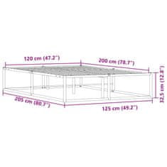 Petromila Rám postele bez matrace bílý 120x200 cm kovový