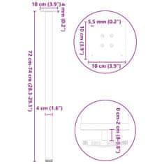 Vidaxl Nohy konferenčního stolku 4 ks černé 72-74 cm ocel