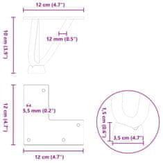 Vidaxl Stolové nohy do vlásenkovými 4 ks 10 cm masivní oceli