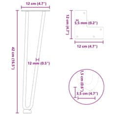 Vidaxl Stolové nohy do vlásenkovými 4 ks 42 cm masivní oceli