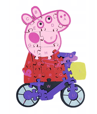 INTEREST Dětské vzdělávací dřevěné puzzle - Prasátko PEPPA.