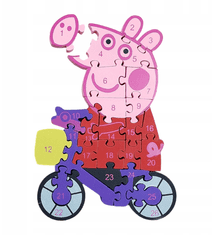 INTEREST Dětské vzdělávací dřevěné puzzle - Prasátko PEPPA.