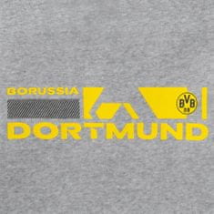 FotbalFans Mikina Borussia Dortmund, šedá, kapuce, klokaní kapsa | XL