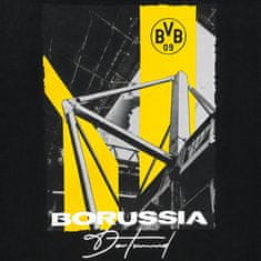 FotbalFans Mikina Borussia Dortmund, černá, kapuce, klokaní kapsa | L