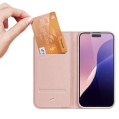 Dux Ducis Skin Pro knížkové pouzdro na iPhone 16 Pro, růžové