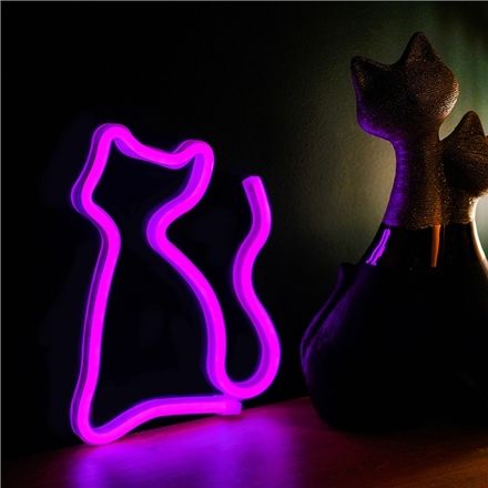 Forever Dekorativní LED osvětlení neon Kočka - růžová