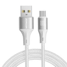 Joyroom Rychlonabíjecí datový kabel s nylonovým opletem USB / USB-C 100W 2m Joyroom Light-Speed SA25 Bílý