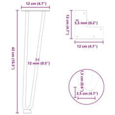 Vidaxl Stolové nohy do vlásenkovými 4 ks bílé 42 cm masivní oceli