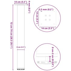 Vidaxl Nohy konferenčního stolku 4 ks černé 72-74 cm ocel