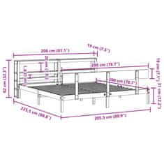 Vidaxl Postel bez matrace bílá 200 x 200 cm masivní borovice