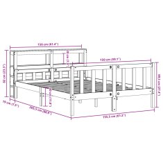 Vidaxl Postel bez matrace bílá 150 x 200 cm masivní borovice