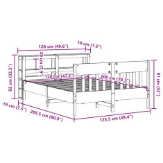 Vidaxl Postel bez matrace bílá 120 x 200 cm masivní borovice