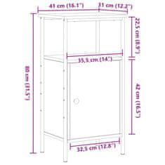 Vidaxl Noční stolek old wood 41 x 31 x 80 cm kompozitní dřevo