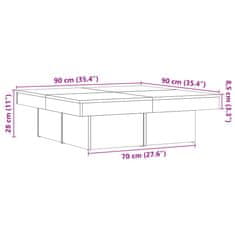 Vidaxl Konferenční stolek old wood 90 x 90 x 28 cm kompozitní dřevo