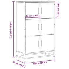 Vidaxl Skříň highboard černá 68x35x106,5 cm kompozit a kov