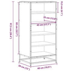 Vidaxl Botník kouřový dub 48x38x97,5 cm kompozitní dřevo