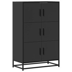 Vidaxl Skříň highboard černá 68x35x106,5 cm kompozit a kov