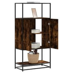 shumee vidaXL Skříň highboard kouřový dub 68x35x139cm kompozitní dřevo a kov