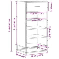 Vidaxl Botník dub sonoma 48x38x97,5 cm kompozitní dřevo