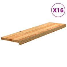 Vidaxl Nášlapy na schody 16 ks světle hnědé 100x25x2 cm masivní dub