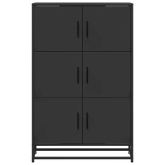 Vidaxl Skříň highboard černá 68x35x106,5 cm kompozit a kov