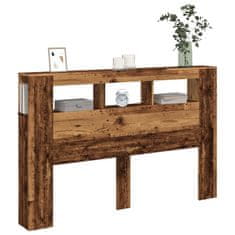 Vidaxl Čelo postele s LED old wood 160x18,5x103,5 cm kompozitní dřevo