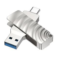 Borofone Flash disk Pendrive BUD3 Soul 32GB USB 3.0 USB-C stříbrný