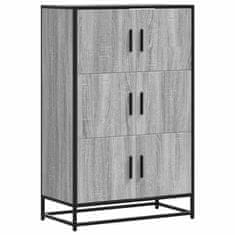 Vidaxl Skříň highboard šedá sonoma 68x35x106,5 cm kompozit a kov