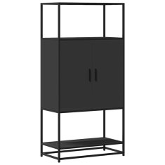 Vidaxl Skříň highboard černá 68 x 35 x 139 cm kompozitní dřevo a kov