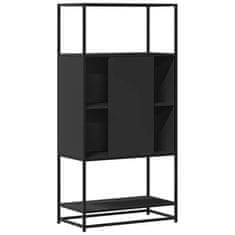 Vidaxl Skříň highboard černá 68 x 35 x 139 cm kompozitní dřevo a kov