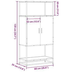 Vidaxl Skříň highboard dub sonoma 68x35x139 cm kompozitní dřevo a kov