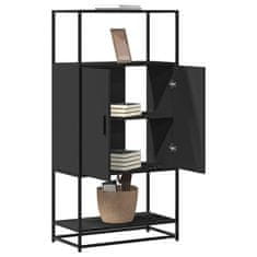 shumee vidaXL Skříň highboard černá 68 x 35 x 139 cm kompozitní dřevo a kov