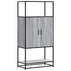 Vidaxl Skříň highboard šedá sonoma 68x35x139cm kompozitní dřevo a kov