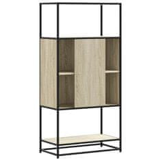 Vidaxl Skříň highboard dub sonoma 68x35x139 cm kompozitní dřevo a kov