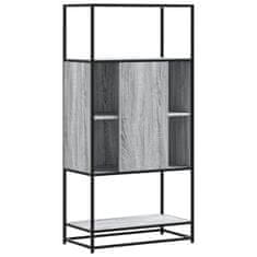 Vidaxl Skříň highboard šedá sonoma 68x35x139cm kompozitní dřevo a kov