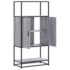 Vidaxl Skříň highboard šedá sonoma 68x35x139cm kompozitní dřevo a kov