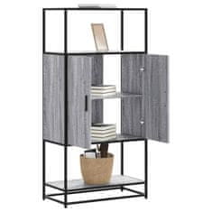 shumee vidaXL Skříň highboard šedá sonoma 68x35x139cm kompozitní dřevo a kov