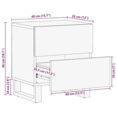 Vidaxl Noční stolek černý 40 x 33 x 46 cm masivní mangovníkové dřevo