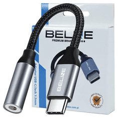 UNBRANDED ADAPTÉR BELINE USB-C/JACK 3,5 MM ŠEDÝ/ŠEDÝ DAC SAMSUNG/IPHONE 15