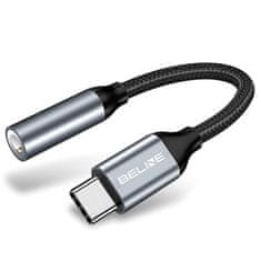 UNBRANDED ADAPTÉR BELINE USB-C/JACK 3,5 MM ŠEDÝ/ŠEDÝ DAC SAMSUNG/IPHONE 15