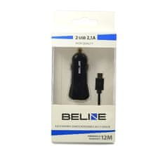 UNBRANDED BELINE ŁAD. SÁM. 2XUSB + MICROUSB 2.1A ČERNÁ/ČERNÁ