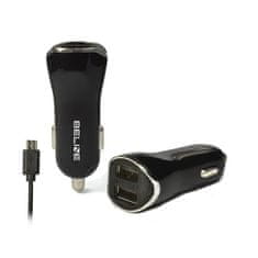 UNBRANDED BELINE ŁAD. SÁM. 2XUSB + MICROUSB 2.1A ČERNÁ/ČERNÁ