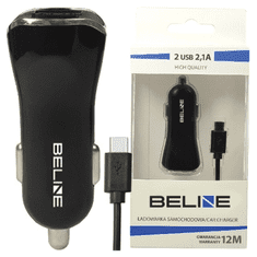 UNBRANDED BELINE ŁAD. SÁM. 2XUSB + USB-C 2.1A ČERNÁ/ČERNÁ