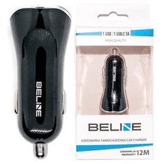 UNBRANDED BELINE ŁAD. SÁM. 1XUSB A 1XUSB-C 5A 30W ČERNÁ/ČERNÁ (POUZE HLAVA)